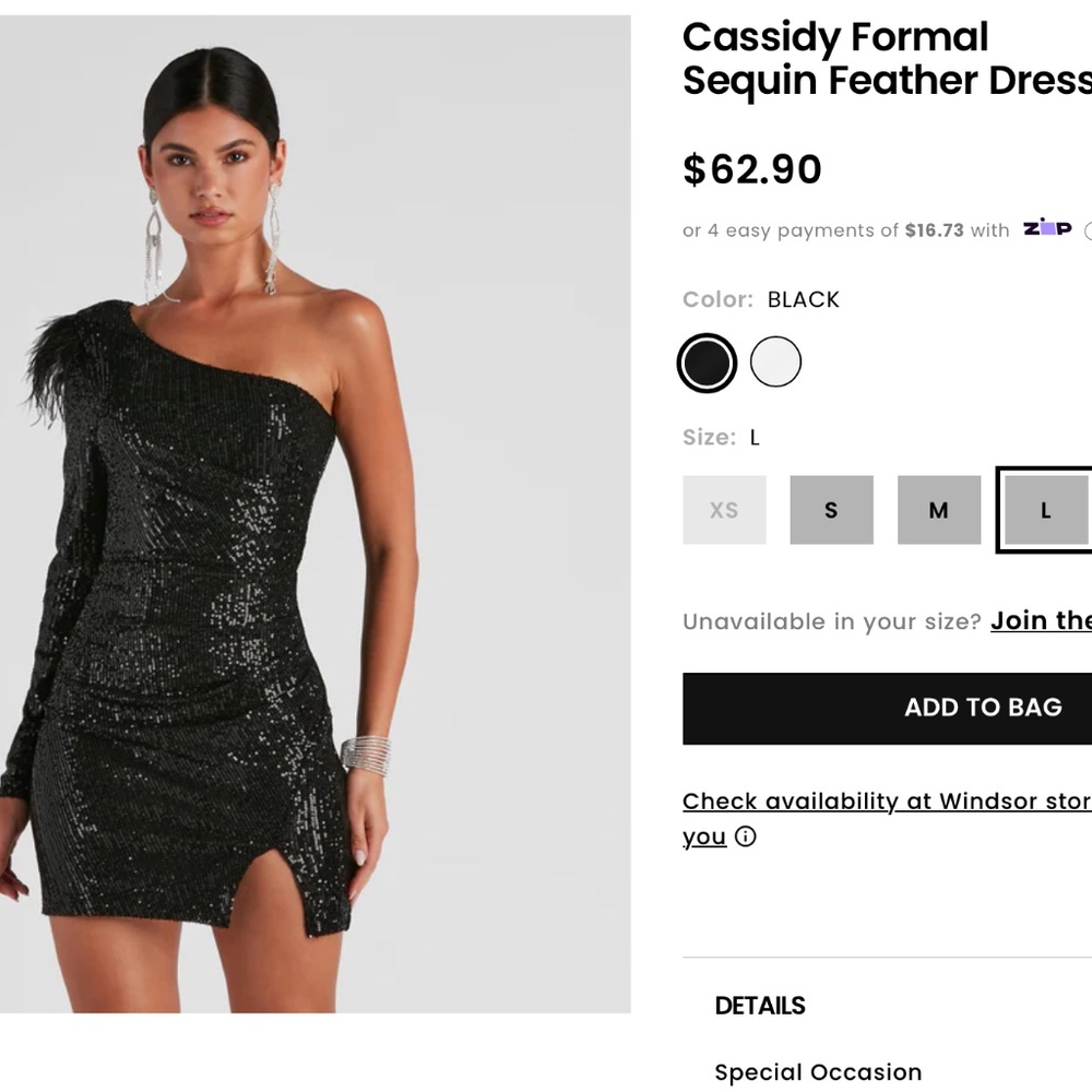 Windsor black special occasion dress size L